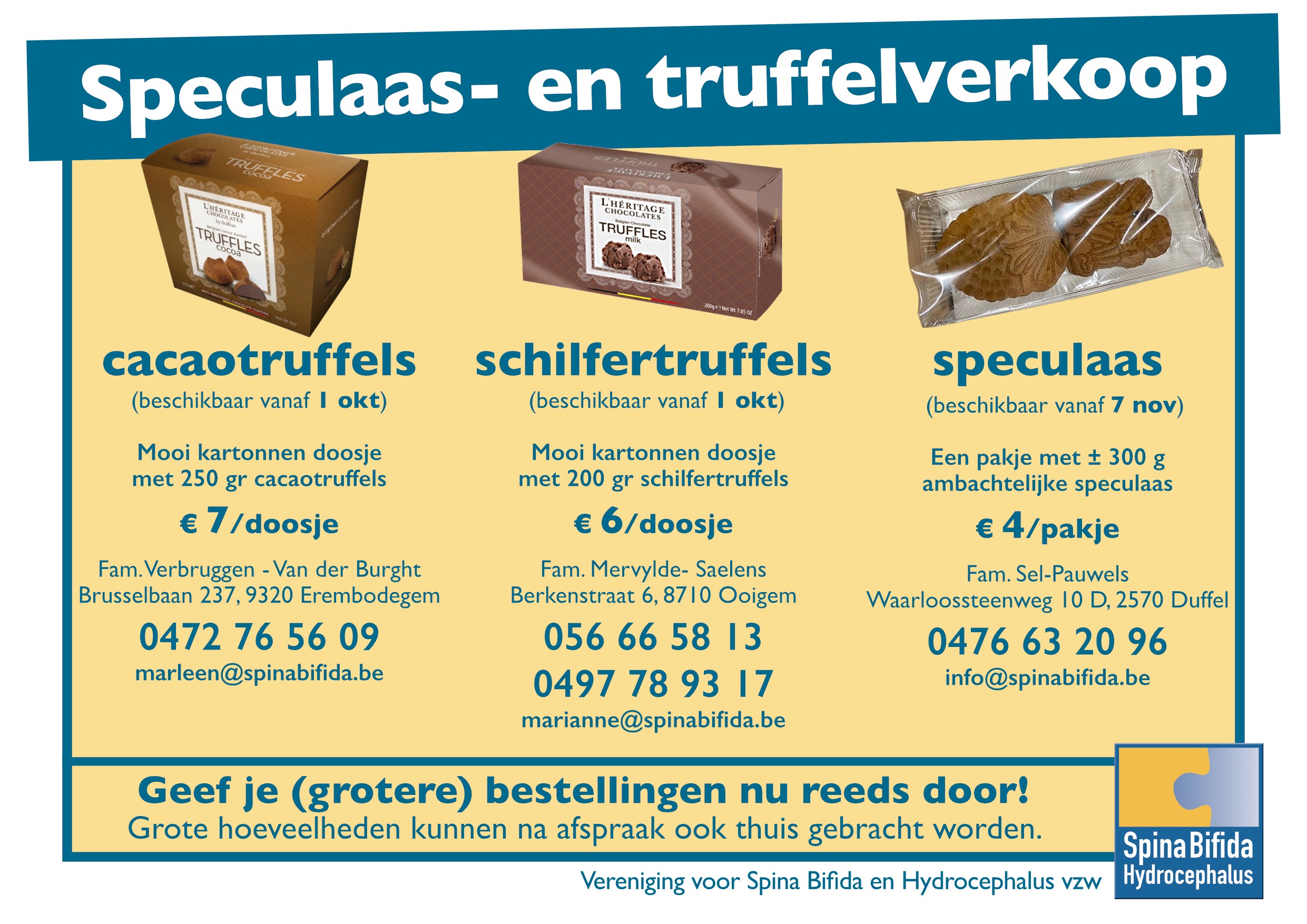 Speculaas- en truffelverkoop